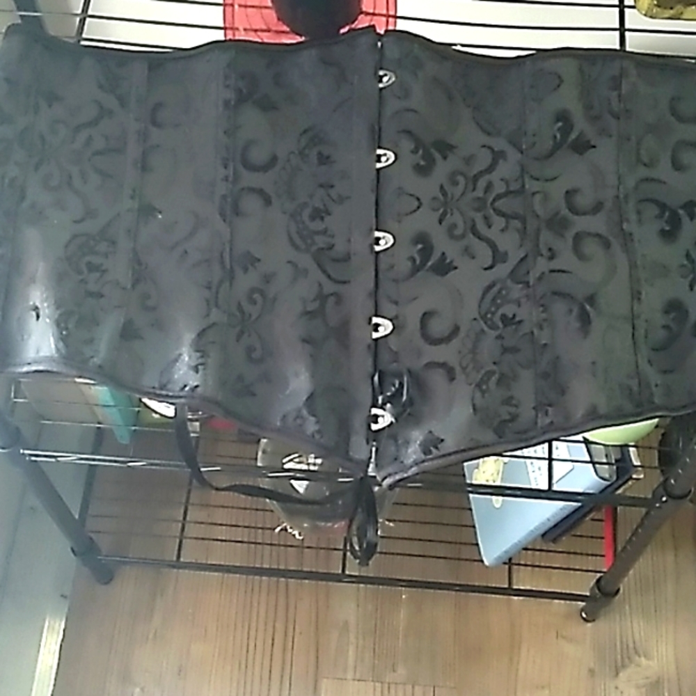 3XL Fashion Corset Black Front Clasp Lace Up Back